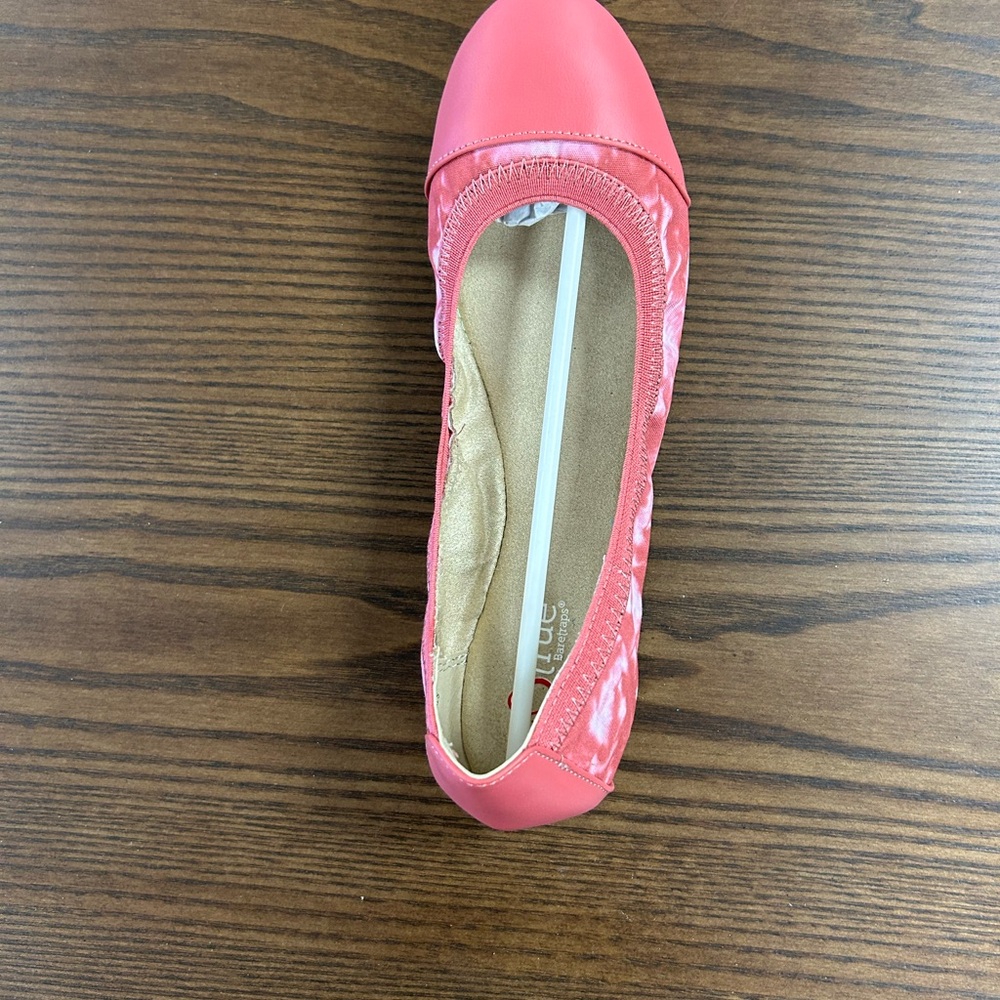 Vibrant Pink Ballet Flats with Elastic Trim